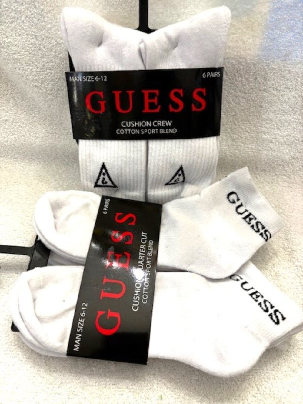 Guess 12 pair bundle of white athletic socks NWT Men's Size 6-12